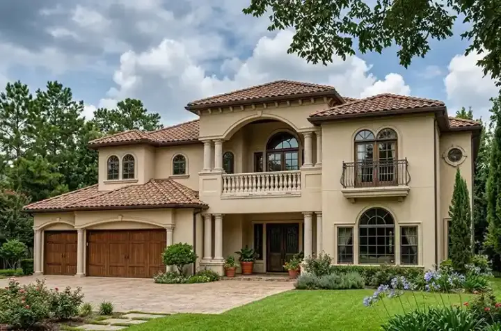 Mediterranean house plans 37-244 - front exterior, 5,030 sq ft, 6 bed, 4 bath house plans | Monster House Plans
