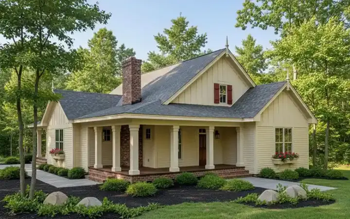 Country house plans 38-126 - front exterior, 1,811 sq ft, 3 bed, 2 bath house plans | Monster House Plans