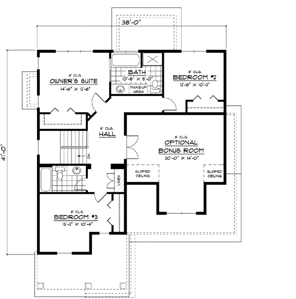 Upper/Second Floor Plan: 38-129