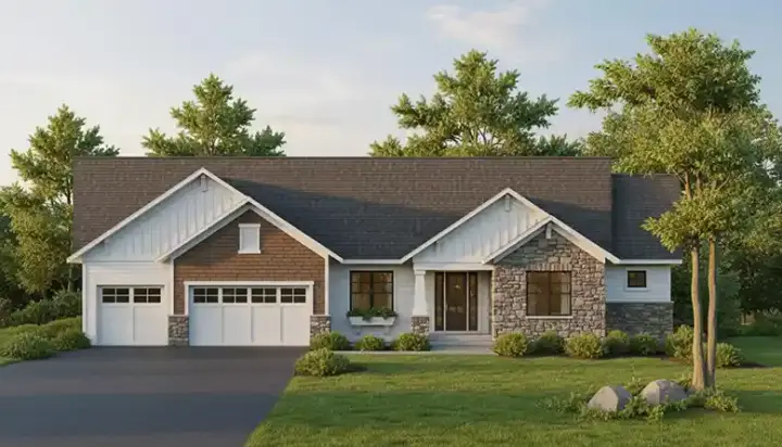 Craftsman house plans 38-147 - front exterior, 2,311 sq ft, 2 bed, 2 bath house plans | Monster House Plans