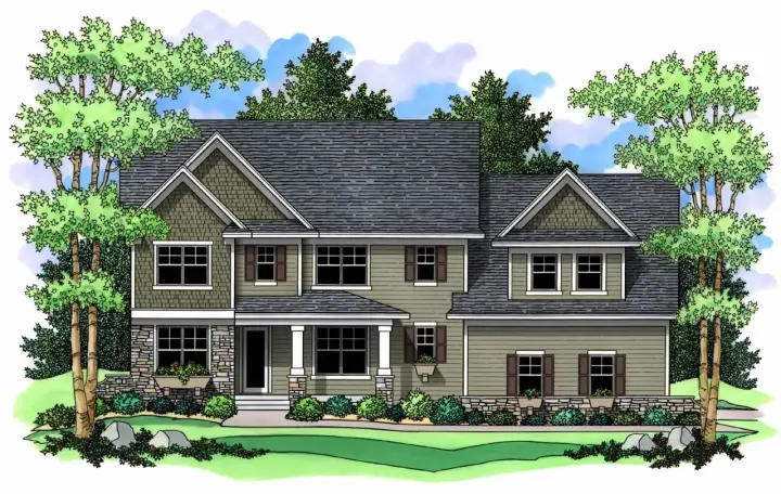 Traditional house plans 38-198 - front exterior, 2,947 sq ft, 4 bed, 2 bath house plans | Monster House Plans