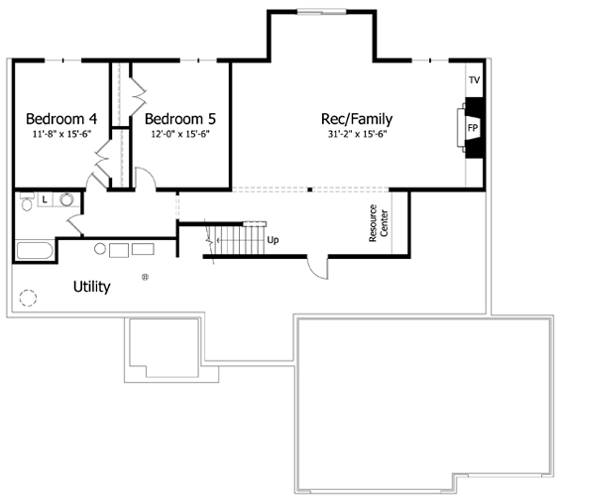 Lower Floor Plan: 38-306