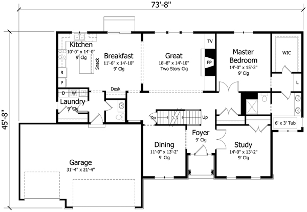 Main Floor Plan: 38-350