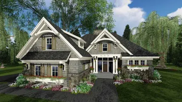 Craftsman house plans 38-518 - front exterior, 2,300 sq ft, 3 bed, 3 bath house plans | Monster House Plans