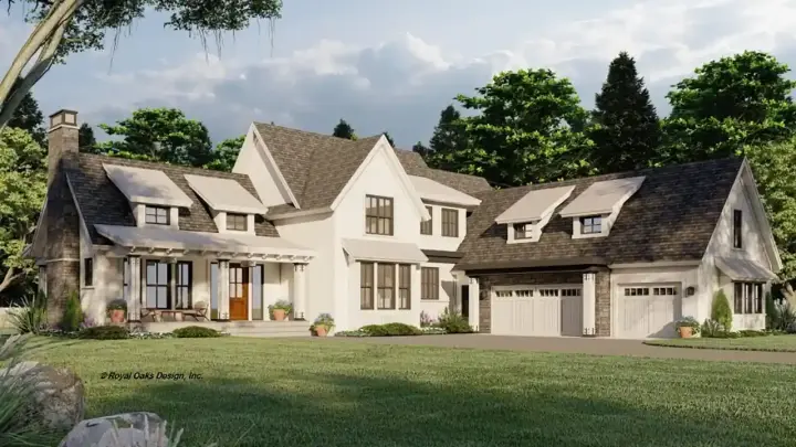 Farmhouse house plans 38-524 - front exterior, 3,052 sq ft, 4 bed, 3 bath house plans | Monster House Plans