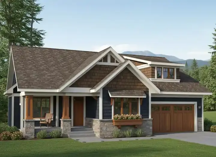 Craftsman house plans 38-533 - front exterior, 1,807 sq ft, 3 bed, 2 bath house plans | Monster House Plans