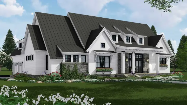 Modern Farmhouse house plans 38-535 - front exterior, 2,287 sq ft, 3 bed, 2 bath house plans | Monster House Plans