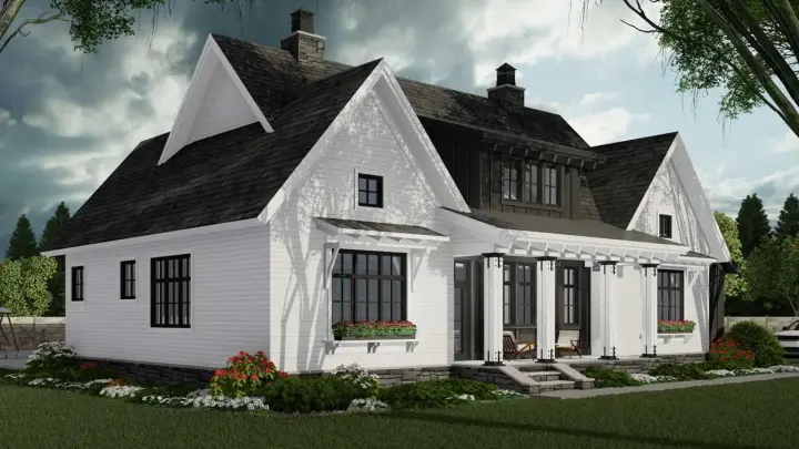 Modern Farmhouse house plans 38-547 - front exterior, 2,467 sq ft, 3 bed, 2 bath house plans | Monster House Plans