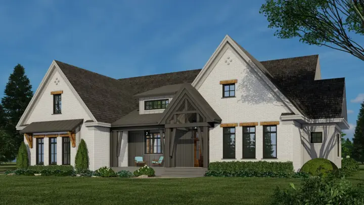 Modern Farmhouse house plans 38-550 - front exterior, 2,336 sq ft, 3 bed, 2 bath house plans | Monster House Plans