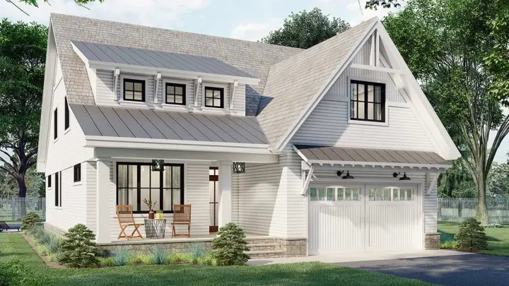 Modern Farmhouse house plans 38-557 - front exterior, 2,889 sq ft, 4 bed, 2 bath house plans | Monster House Plans