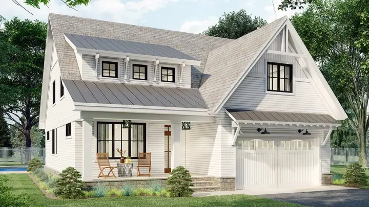 Modern Farmhouse house plans 38-558 - front exterior, 2,456 sq ft, 3 bed, 2 bath house plans | Monster House Plans