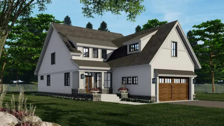 Modern Farmhouse house plans 38-561 - front exterior, 2,870 sq ft, 4 bed, 2 bath house plans | Monster House Plans