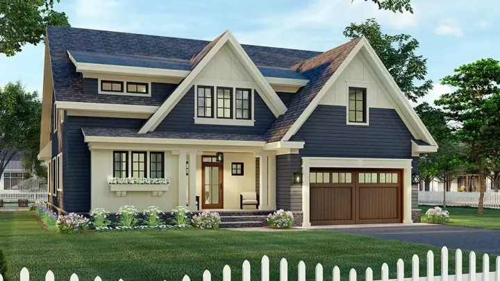 Modern Farmhouse house plans 38-566 - front exterior, 3,249 sq ft, 4 bed, 3 bath house plans | Monster House Plans