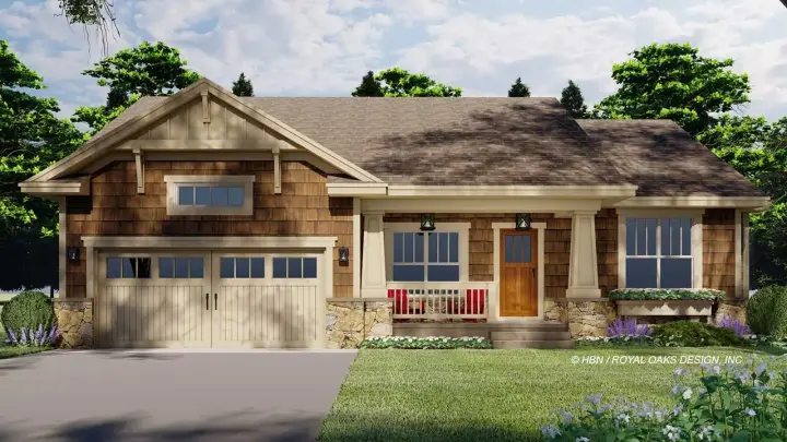 Craftsman house plans 38-569 - front exterior, 1,673 sq ft, 3 bed, 2 bath house plans | Monster House Plans