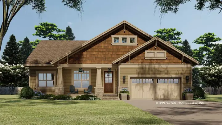 Craftsman house plans 38-572 - front exterior, 1,762 sq ft, 3 bed, 2 bath house plans | Monster House Plans