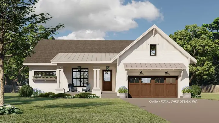 Modern Farmhouse house plans 38-573 - front exterior, 1,762 sq ft, 3 bed, 2 bath house plans | Monster House Plans