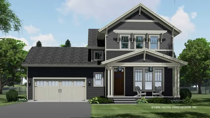 Craftsman house plans 38-581 - front exterior, 1,776 sq ft, 3 bed, 2 bath house plans | Monster House Plans