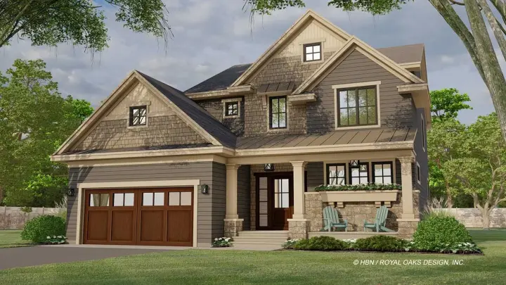 Traditional house plans 38-586 - front exterior, 2,292 sq ft, 4 bed, 2 bath house plans | Monster House Plans