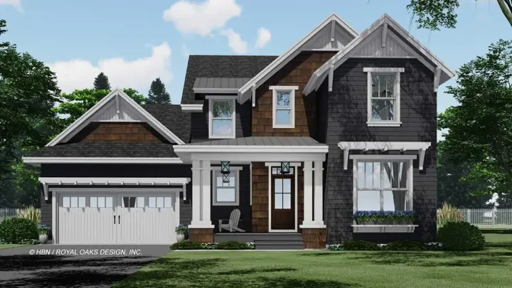 Craftsman house plans 38-587 - front exterior, 1,973 sq ft, 3 bed, 2 bath house plans | Monster House Plans