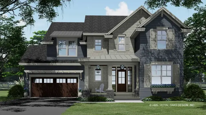 Traditional house plans 38-592 - front exterior, 2,317 sq ft, 4 bed, 3 bath house plans | Monster House Plans