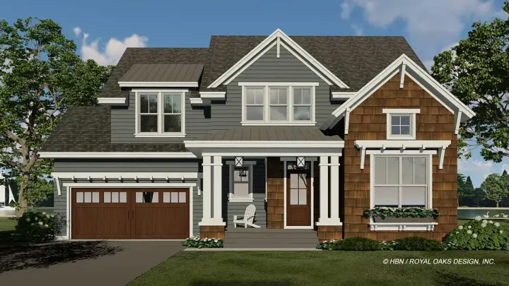 Craftsman house plans 38-593 - front exterior, 2,167 sq ft, 3 bed, 2 bath house plans | Monster House Plans