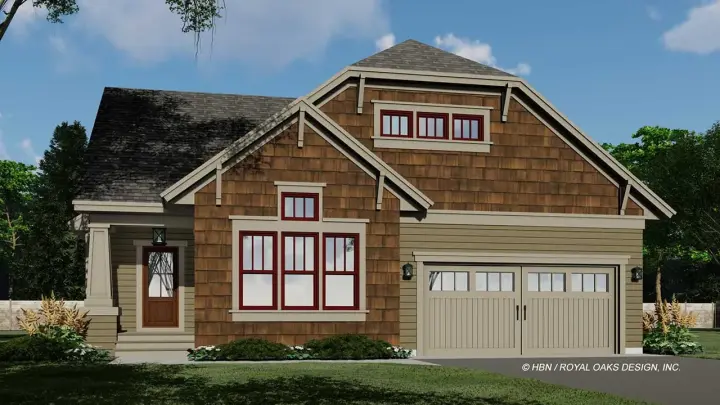 Craftsman house plans 38-596 - front exterior, 1,962 sq ft, 3 bed, 2 bath house plans | Monster House Plans