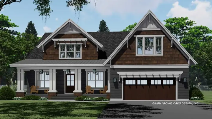 Craftsman house plans 38-599 - front exterior, 3,010 sq ft, 4 bed, 3 bath house plans | Monster House Plans