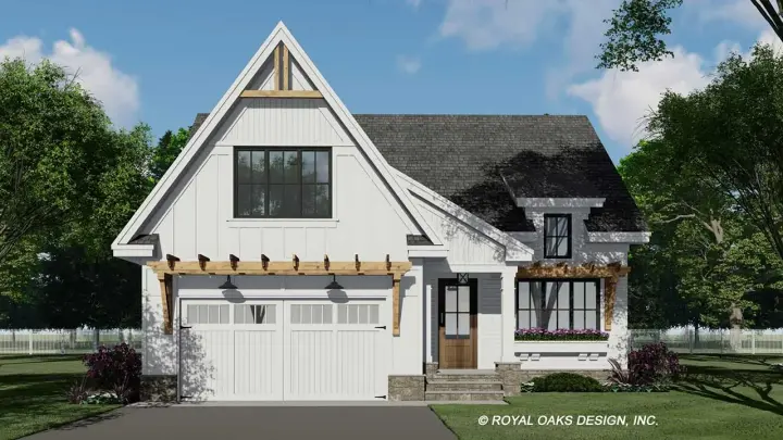 Modern Farmhouse house plans 38-612 - front exterior, 2,240 sq ft, 3 bed, 3 bath house plans | Monster House Plans