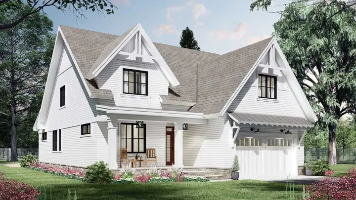 Modern Farmhouse house plans 38-615 - front exterior, 2,578 sq ft, 3 bed, 3 bath house plans | Monster House Plans