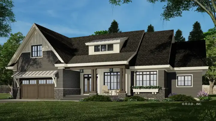 New American house plans 38-622 - front exterior, 2,120 sq ft, 3 bed, 2 bath house plans | Monster House Plans