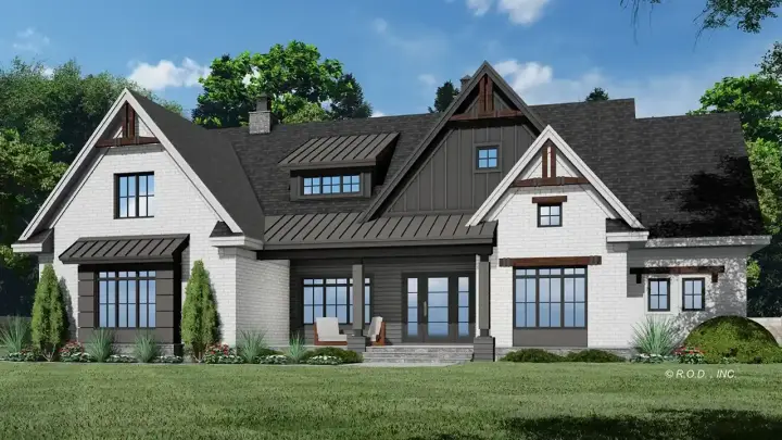 Modern Farmhouse house plans 38-623 - front exterior, 2,425 sq ft, 4 bed, 3 bath house plans | Monster House Plans