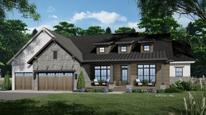 Traditional house plans 38-625 - front exterior, 2,600 sq ft, 2 bed, 2 bath house plans | Monster House Plans
