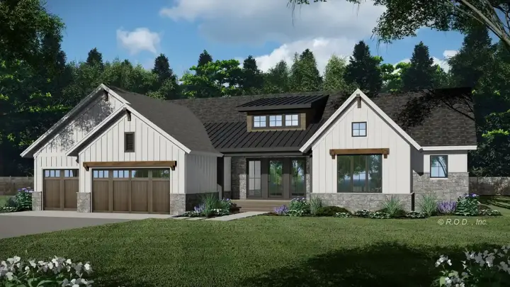 Traditional house plans 38-627 - front exterior, 2,544 sq ft, 2 bed, 2 bath house plans | Monster House Plans