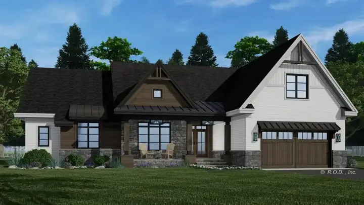 Craftsman house plans 38-629 - front exterior, 2,286 sq ft, 4 bed, 3 bath house plans | Monster House Plans
