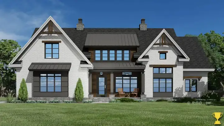 Modern Farmhouse house plans 38-636 - front exterior, 3,285 sq ft, 4 bed, 3 bath house plans | Monster House Plans