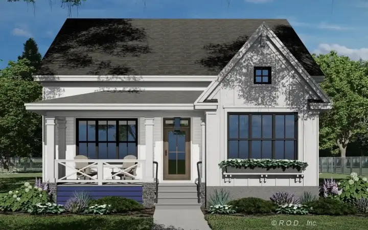 Modern Farmhouse house plans 38-652 - front exterior, 2,454 sq ft, 3 bed, 3 bath house plans | Monster House Plans