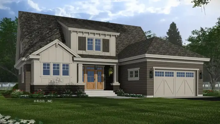 Craftsman house plans 38-655 - front exterior, 2,588 sq ft, 4 bed, 3 bath house plans | Monster House Plans