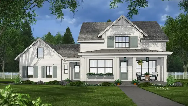 Modern Farmhouse house plans 38-658 - front exterior, 2,733 sq ft, 4 bed, 3 bath house plans | Monster House Plans