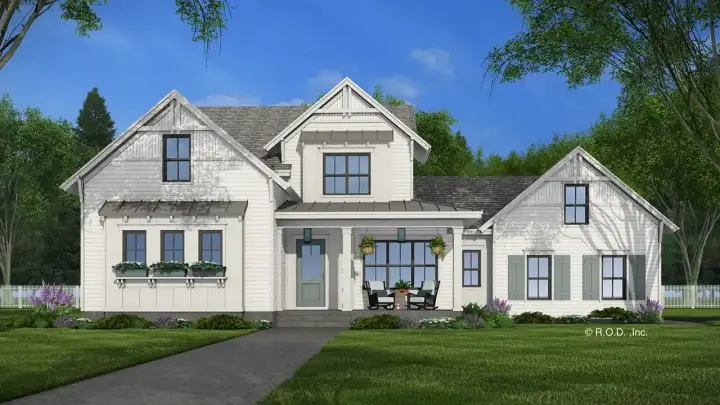Modern Farmhouse house plans 38-659 - front exterior, 2,733 sq ft, 4 bed, 3 bath house plans | Monster House Plans