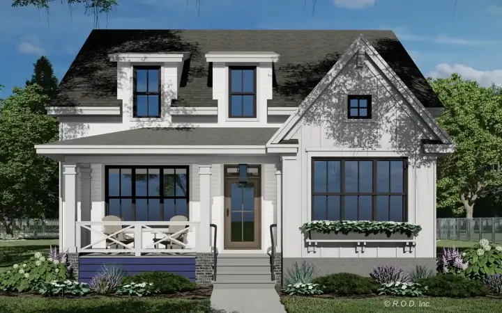 Modern Farmhouse house plans 38-660 - front exterior, 2,454 sq ft, 3 bed, 3 bath house plans | Monster House Plans