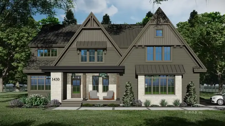 Craftsman house plans 38-663 - front exterior, 3,136 sq ft, 4 bed, 3 bath house plans | Monster House Plans