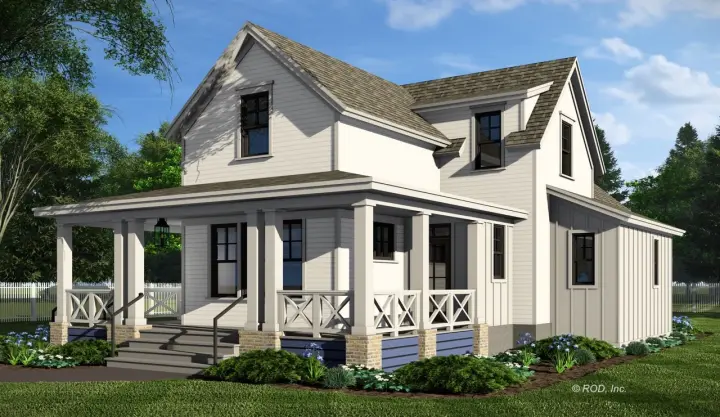 Modern Farmhouse house plans 38-665 - front exterior, 2,000 sq ft, 3 bed, 3 bath house plans | Monster House Plans