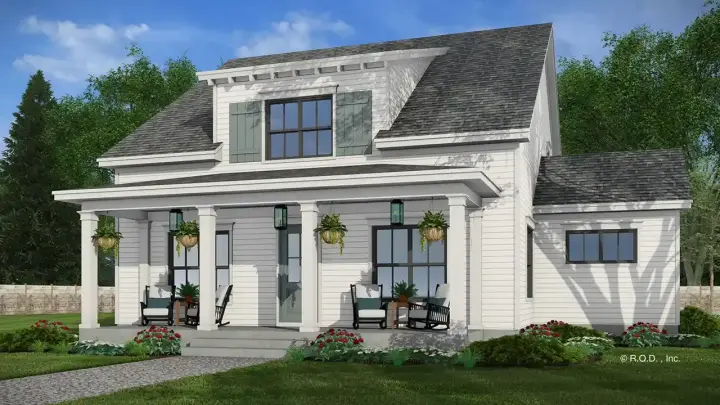 Modern Farmhouse house plans 38-676 - front exterior, 2,596 sq ft, 4 bed, 4 bath house plans | Monster House Plans