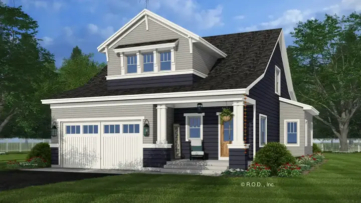 Bungalow house plans 38-687 - front exterior, 2,225 sq ft, 4 bed, 4 bath house plans | Monster House Plans