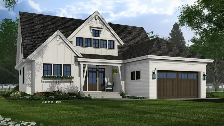 Modern Farmhouse house plans 38-691 - front exterior, 2,451 sq ft, 3 bed, 3 bath house plans | Monster House Plans