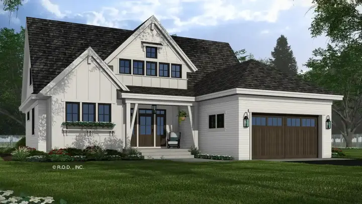 Modern Farmhouse house plans 38-692 - front exterior, 2,588 sq ft, 4 bed, 3 bath house plans | Monster House Plans