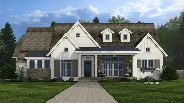 Modern Farmhouse house plans 38-695 - front exterior, 2,287 sq ft, 3 bed, 2 bath house plans | Monster House Plans
