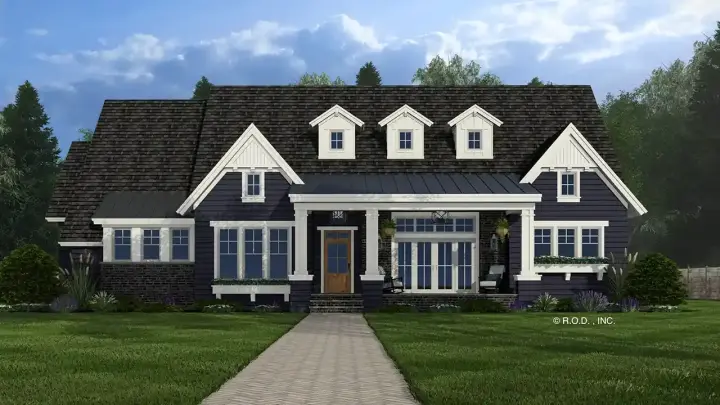 Craftsman house plans 38-696 - front exterior, 2,287 sq ft, 3 bed, 2 bath house plans | Monster House Plans