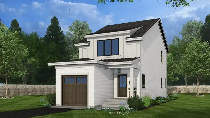 Modern Farmhouse house plans 38-702 - front exterior, 1,502 sq ft, 2 bed, 2 bath house plans | Monster House Plans