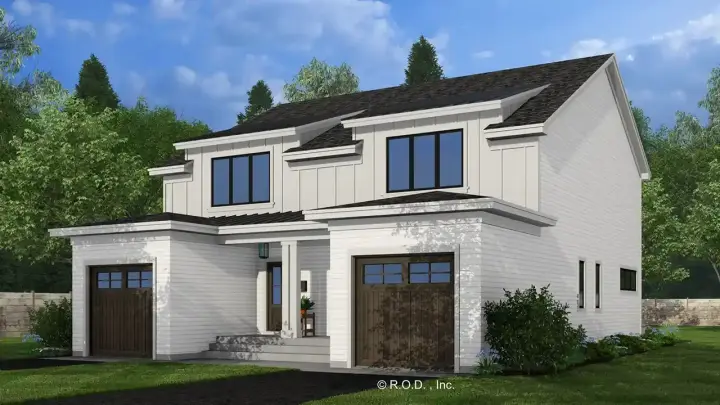 Modern Farmhouse house plans 38-705 - front exterior, 3,004 sq ft, 4 bed, 4 bath house plans | Monster House Plans